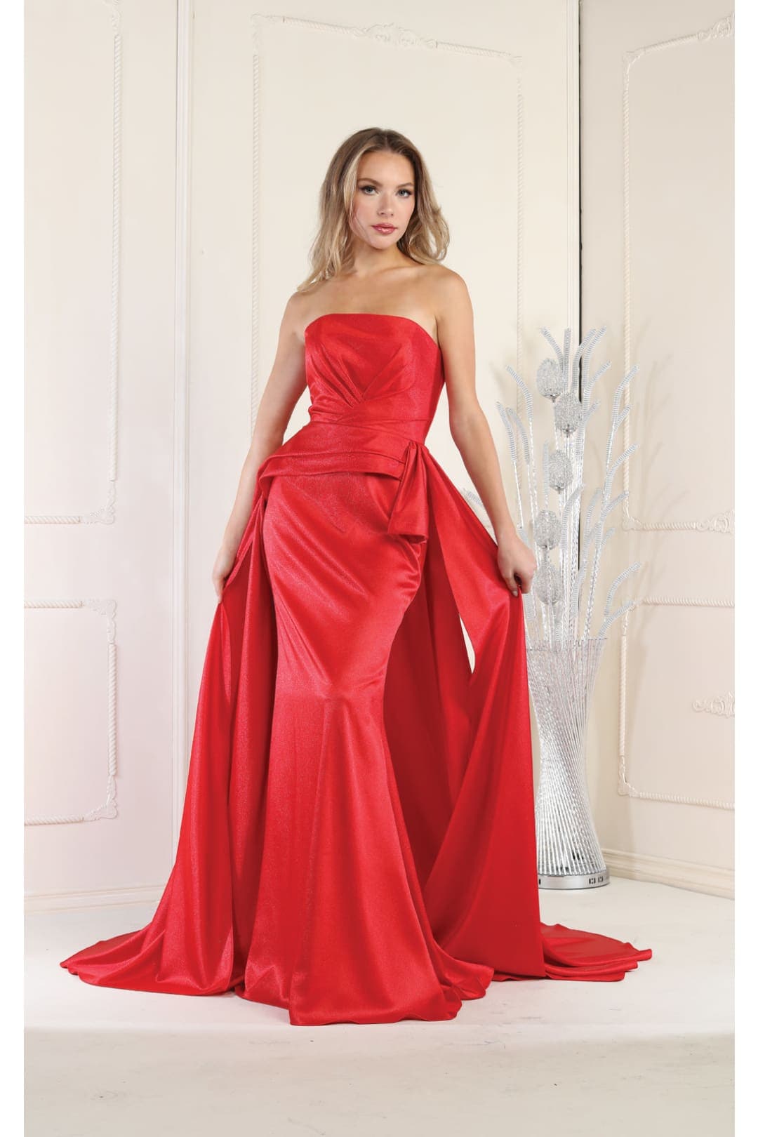 Strapless Mermaid Dress - Red / 4