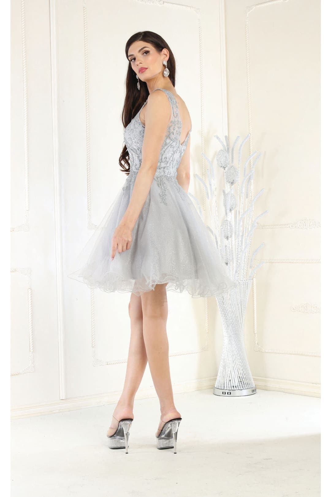 May Queen MQ1984 Embellished Graduation Dress