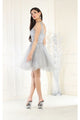 May Queen MQ1984 Embellished Graduation Dress - SILVER/SILVER / 4