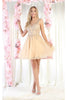 May Queen MQ1984 Embellished Graduation Dress - CHAMPAGNE/ GOLD / 4