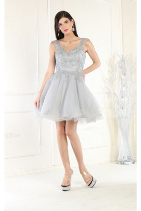 Silver Graduation Dress | Commencement Ceremony Party Outfit by MQ1984