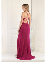 May Queen MQ1987 Criss Cross Open Back Prom Dress