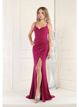 May Queen MQ1987 Criss Cross Open Back Prom Dress