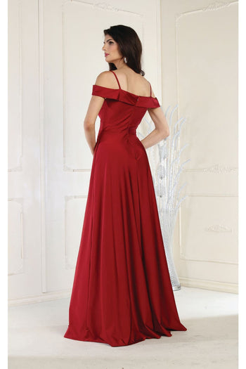May Queen MQ1988 Cold Shoulder A-line long Dress - Dress