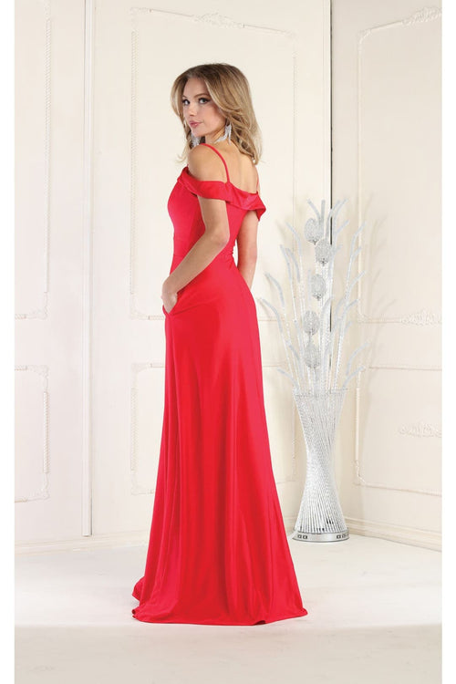 May Queen MQ1988 Cold Shoulder A-line long Dress - Dress