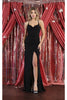 May Queen MQ1989 Spaghetti Straps Formal Gown - BLACK / 2