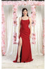 May Queen MQ1991 Sweep Train Bridesmaids Dress - BURGUNDY / 2 - Dress