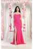 May Queen MQ1991 Sweep Train Bridesmaids Dress - FUCHSIA / 2 - Dress