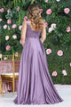 May Queen MQ1994 Sleeveless Side Pockets Satin Formal Bridesmaid Dress - VICTORIAN LILAC / 4 - Dress
