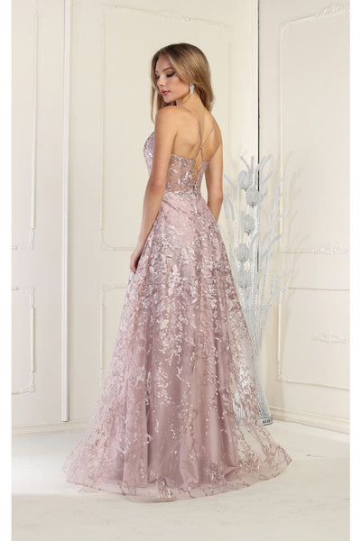 May Queen MQ1996 Embroiderd Lace Prom Gown