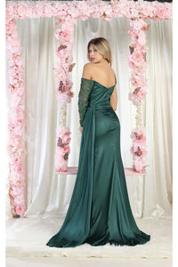 May Queen MQ2003 One Shoulder Embellished Prom Gown - Dress