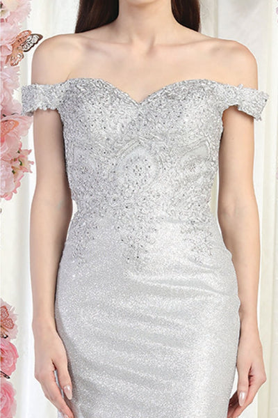 May Queen MQ2005 Sweetheart Rhinestone Embellished Long Formal Gown - Dress