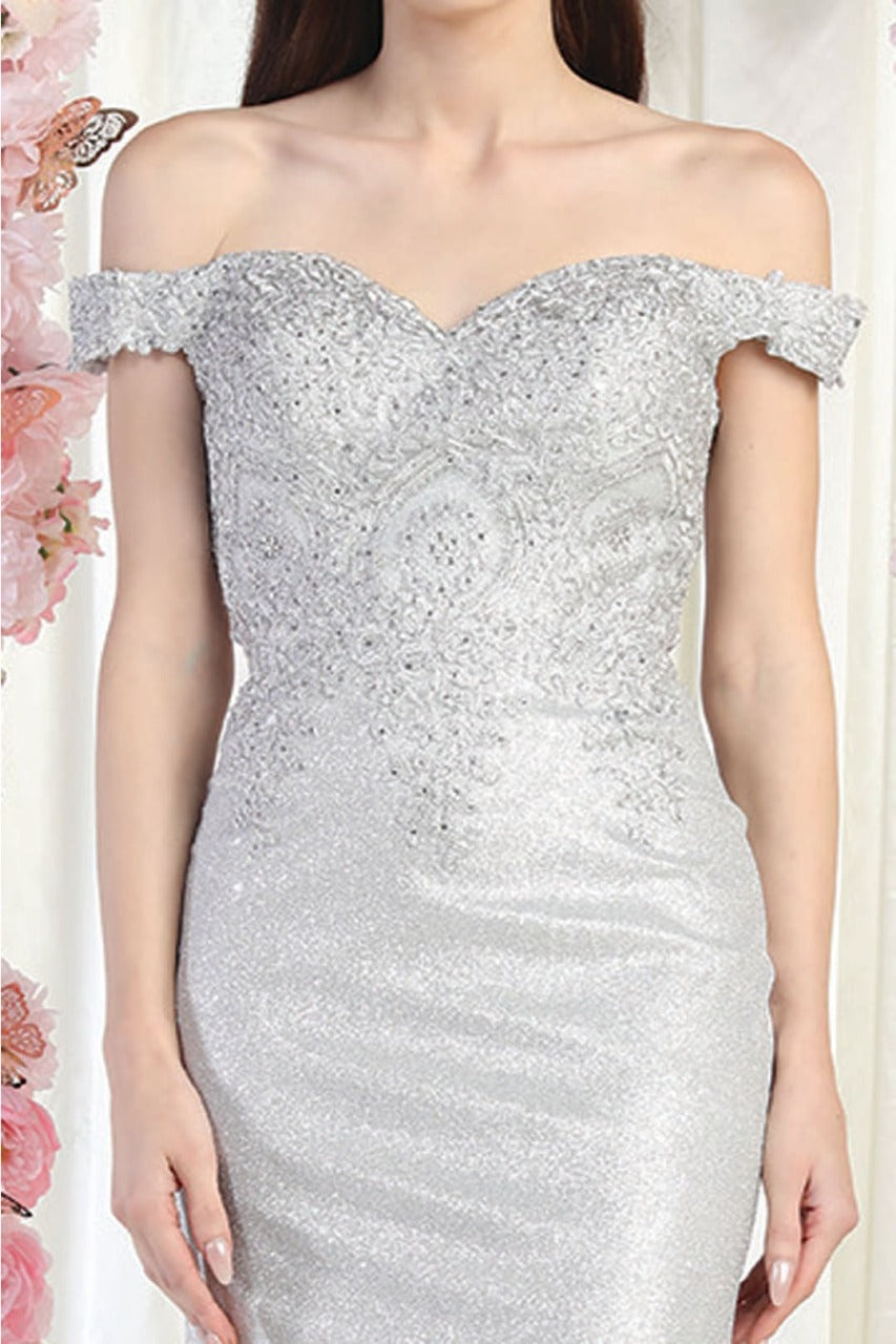 May Queen MQ2005 Sweetheart Rhinestone Embellished Long Formal Gown - Dress