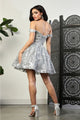 May Queen MQ2012 Off - Shoulder 3D Butterfly Applique Homecoming Dress - SILVER / 4