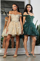 May Queen MQ2012 Off - Shoulder 3D Butterfly Applique Homecoming Dress