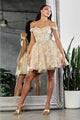May Queen MQ2012 Off - Shoulder 3D Butterfly Applique Homecoming Dress - CHAMPAGNE / 4