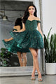 May Queen MQ2012 Off - Shoulder 3D Butterfly Applique Homecoming Dress - HUNTER GREEN / 4