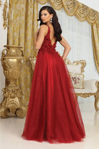 May Queen MQ2015 Sleeveless 3D Floral Embellished Tulle Gown - Dress