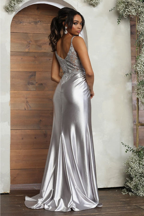 May Queen MQ2021 Spaghetti Strap Embroidery Beaded Pageant Gown - Dress