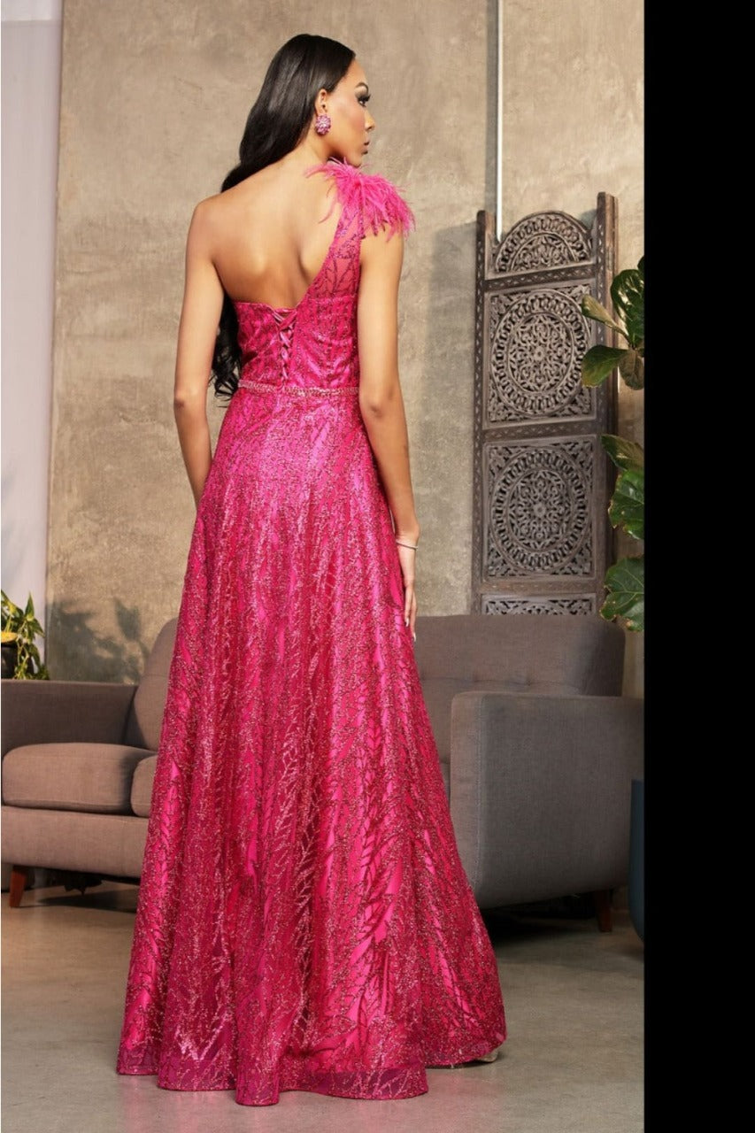 May Queen MQ2024 Asymmetrical Embellished Gala Gown - Dress