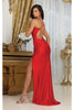 May Queen MQ2026 Strappy Corset Bone Slit Prom Long Sexy Formal Gown - Dress