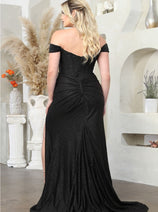 Black Bridesmaid Dresses-Inexpensive May Queen MQ2027 Glitter Illusion