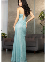 May Queen MQ2037 Spaghetti Straps Glitter Corset Special Occasion Gown