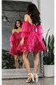 May Queen MQ2041 Detachable Sleeves Sweetheart Glitter Cocktail Dress - Dress