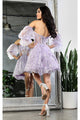 May Queen MQ2041 Detachable Sleeves Sweetheart Glitter Cocktail Dress - Dress