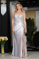 May Queen MQ2043 Sleeveless 3D Flower Lace - Up Back Formal Gown - SILVER / 2 - Dress