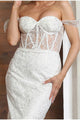 May Queen MQ2044B Sweetheart Ivory Lace up Back Wedding Long Gown - IVORY / 4 - Dress