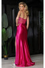 May Queen MQ2052 Spaghetti Straps Sheer Bodice High Sloit Porm Dress - Dress