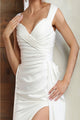 May Queen MQ2056B Ivory Ruched Lace Up Back Wedding Gown - IVORY / 4 - Dress