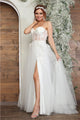May Queen MQ2059B Ivory Corset Bridal Embellished Long Gown - IVORY / 4 - Dress