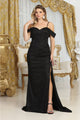 May Queen MQ2065 Sweetheart Glitter Side Panel Long Prom Dress - BLACK / 4 - Dress
