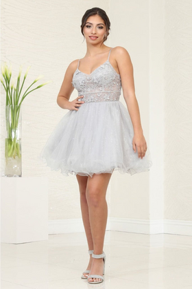 Silver Graduation Dress | Commencement Ceremony Party Outfit by MQ2067