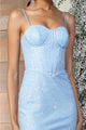 May Queen MQ2077 Mini Slit Sleeveless Sequin Cocktail Dress - Dress