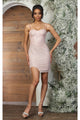 May Queen MQ2077 Mini Slit Sleeveless Sequin Cocktail Dress - Dress