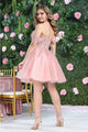 May Queen MQ2080 Sweetheart Leafy Corset A-Line Short Hoco Dress - Dress
