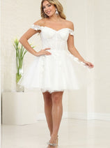 Short Prom Dress Off The Shoulder A-line Homecoming Style by MQ2081