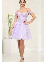 Short Prom Dress Off The Shoulder A-line Homecoming Style by MQ2081