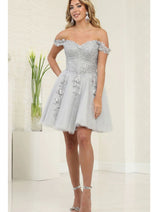 Short Prom Dress Off The Shoulder A-line Homecoming Style by MQ2081