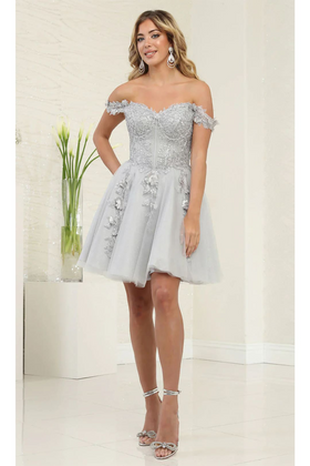Silver Graduation Dress | Commencement Ceremony Party Outfit by MQ2081