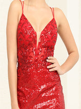 Red Graduation Dress | Commencement Ceremony Party Outfit by MQ2084