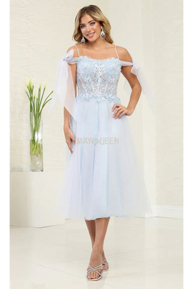 Vintage Dress Style Retro Outfit in Baby Blue By May Queen MQ2089