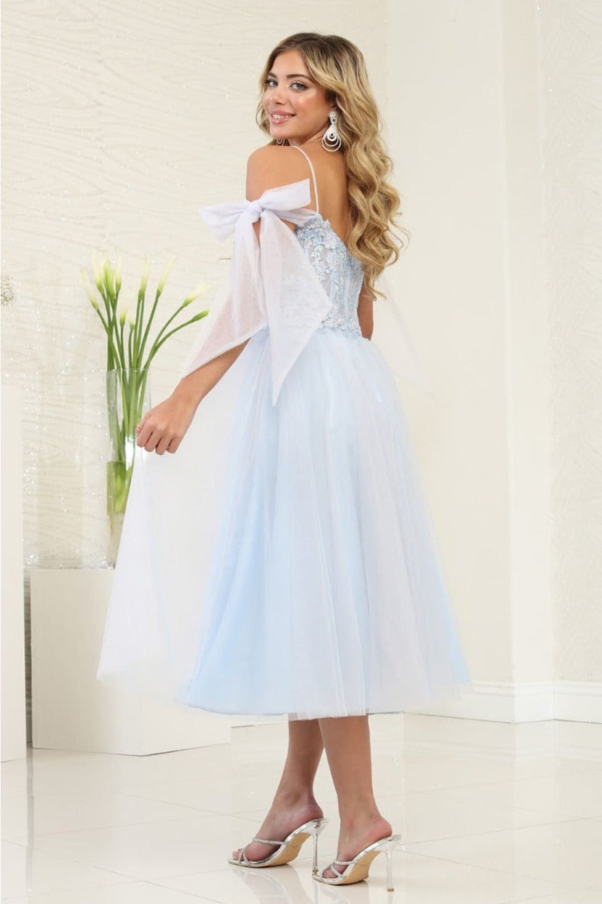 May Queen MQ2089 Semi-Sweetheart Tea Length Party Dress - Dress