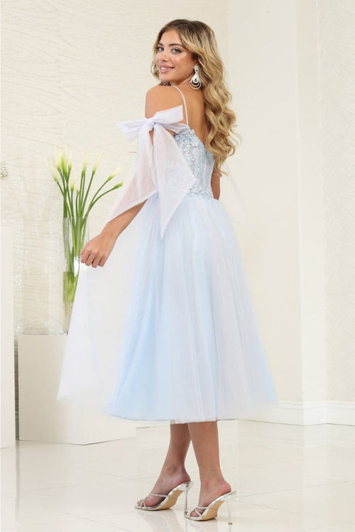 May Queen MQ2089 Semi-Sweetheart Tea Length Party Dress - Dress