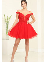 Red Graduation Dress | Commencement Ceremony Party Outfit by MQ2090