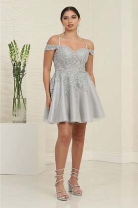 Silver Graduation Dress | Commencement Ceremony Party Outfit by MQ2099