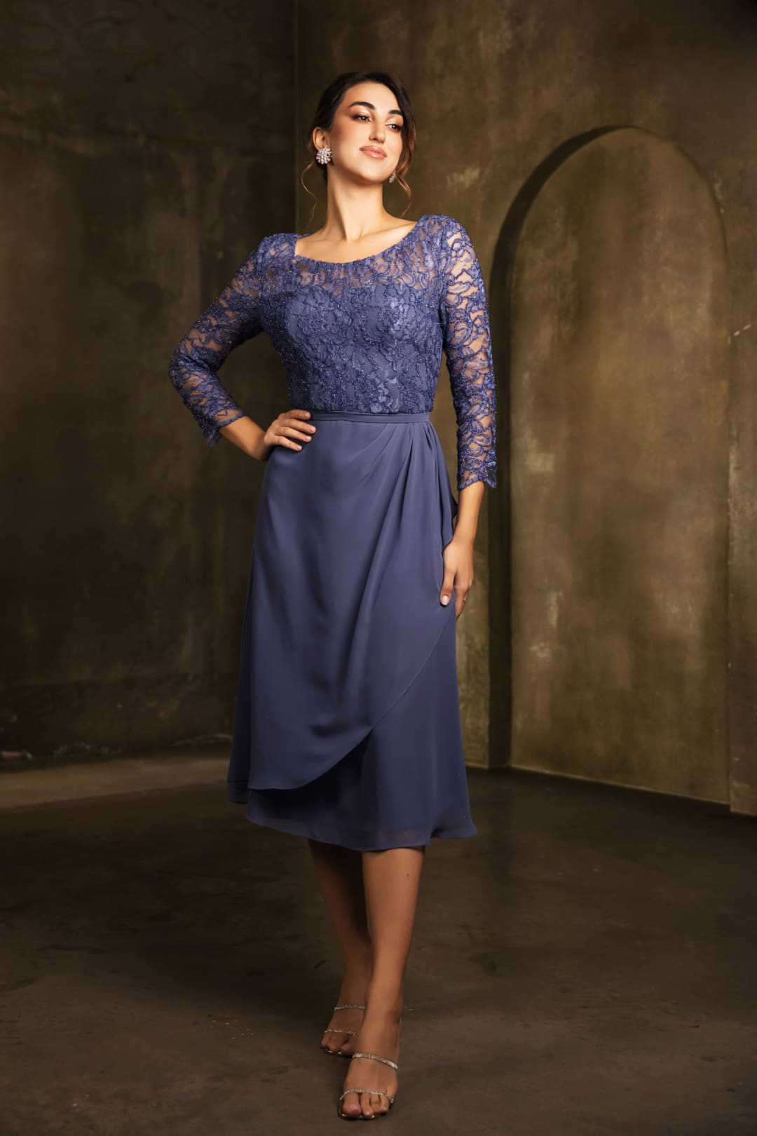 Wholesale Mother of the Bride Dresses MQ2100 in Smoke/Blue